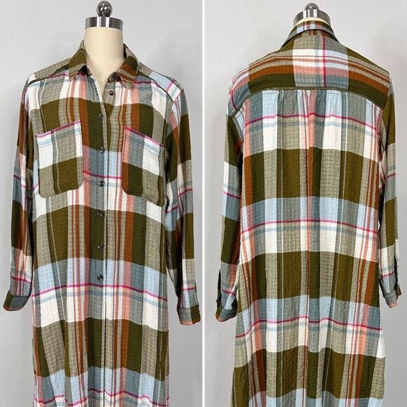 Pilcro Side Slit Oversized Tunic Longline SP Boho Cottage Western Forest Grunge - Picture 6 of 10